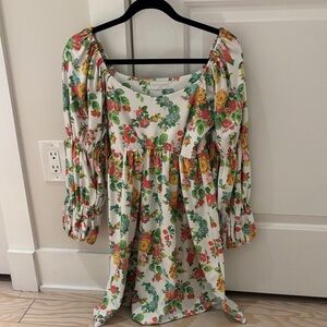 Never Worn Floral Puff Sleeve Dress
